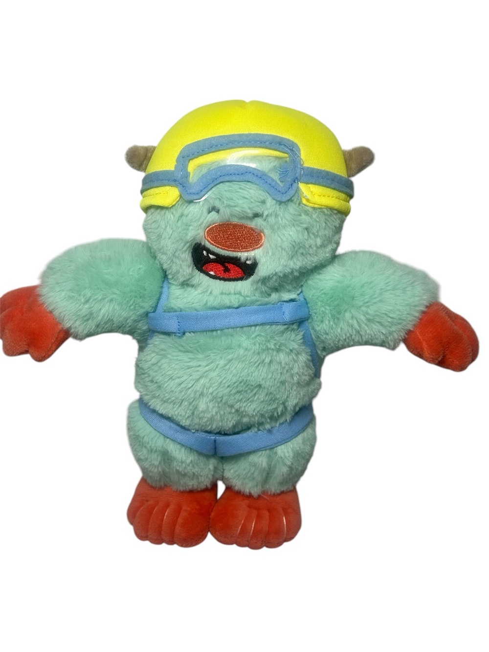 Plush Adventure Monster Toy Mint Green with Yellow Helmet Mox One